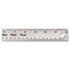 Stainless Steel Ruler w/Cork Back and Hanging Hole, 12", Silver - View 1
