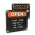 Double-Sided Open/Closed Sign w/Plastic Push Characters, 14-3/8 x 12-3/8
