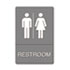 ADA Sign, Restroom Symbol Tactile Graphic, Molded Plastic, 6 x 9, Gray