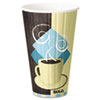 Duo Shield Insulated  Paper Hot Cups, 16 oz, Tuscan Cafe, Chocolate/Blue/Beige, 525/Carton
