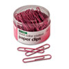 Pink Coated Paper Clips, Jumbo, Pink, 80/pack