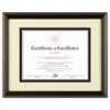 Gold-Trimmed Document Frame, Wood, 11 X 14 Matted To 8.5 X 11, Black