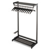 Single-Sided Rack W/two Shelves, 12 Hangers, Steel, 48w X 18.5d X 61.5h, Black