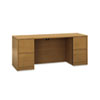 10500 Series Kneespace Credenza With Full-Height Pedestals, 72w X 24d, Harvest