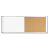 Combo Cubicle Workstation Dry Erase/Cork Board, 48 x 18, Natural/White Surface, Aluminum Frame