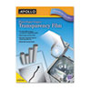 <strong>Apollo®</strong><br />Plain Paper Laser Transparency Film with Handling Strip, 8.5 x 11, Black on Clear, 100/Box