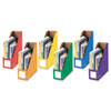 Extra-Wide Cardboard Magazine File, 4.25 x 11.38 x 12.88, Assorted, 6/Pack