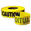 Caution Barricade Tape, "caution" Text, 3" X 1000ft, Yellow/black