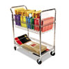 <strong>Alera®</strong><br />Carry-all Mail Cart, Metal, 1 Shelf, 1 Bin, 34.88" x 18" x 39.5", Silver