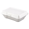 <strong>Dart®</strong><br />Foam Hinged Lid Containers, 1-Compartment, 6.4 x 9.3 x 2.9, White, 100/Pack, 2 Packs/Carton