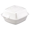 <strong>Dart®</strong><br />Foam Hinged Lid Containers, 5.38 x 5.5 x 2.88, White, 500/Carton