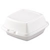<strong>Dart®</strong><br />Foam Hinged Lid Containers, 6 x 5.78 x 3, White, 500/Carton