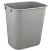 <strong>Rubbermaid® Commercial</strong><br />Deskside Plastic Wastebasket, 3.5 gal, Plastic, Gray