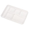 Heavy-Weight Molded Fiber Cafeteria Trays, 6-Compartment, 12.5  x 8.5, White, 500/Carton
