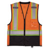 GloWear 8251HDZ Class 2 Two-Tone Hi-Vis Safety Vest, Small to Medium, Orange