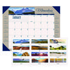 Earthscapes Recycled Monthly Desk Pad Calendar, Motivational Photos, 22 x 17, Blue Binding/Corners, 12-Month (Jan-Dec): 2025