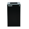 29 Gallon Trash/Recycling Cans, Steel, Black Trash Can with Square Lid