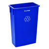 Slim 23 Gallon Recycling Bin, Plastic, Blue