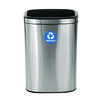 10.5 Gallon Slim Recycling Can, Brushed Stainless Steel