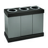 28 Gal. Indoor Trash Cans and Recycling Bins, Corrugated Polypropylene, Gray, 3 Bin