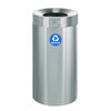 27 Gallon Stainless Steel Recycling Can, Brushed Stainless Steel