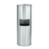 Stainless Steel 7 Gal Trash Can with Gym Disinfecting Wipes Dispenser