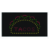 LED Rectangular TACO Sign, 19 x 10, Black Frame, Green/Red/Yellow Graphics