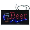 LED Rectangular Beer Sign, 19 x 10, Black Frame, Blue/Green/Orange/Red/White Graphics