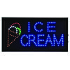 LED Rectangular Ice Cream Sign, 19 x 10, Black Frame, Blue/Green/Orange/Red/White Graphics