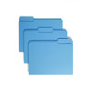 Colored File Folders, 1/3-Cut Tabs: Assorted, Letter Size, 0.75" Expansion, Blue, 100/Box