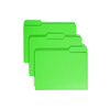 Colored File Folders, 1/3-Cut Tabs: Assorted, Letter Size, 0.75" Expansion, Green, 100/Box