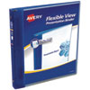 Flexible View Binder with Round Rings, 3 Rings, 0.5" Capacity, 11 x 8.5, Blue