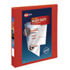 Heavy-Duty View Binder with DuraHinge and One Touch EZD Rings, 3 Rings, 1" Capacity, 11 x 8.5, Red