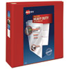 Heavy-Duty View Binder with DuraHinge and Locking One Touch EZD Rings, 3 Rings, 4" Capacity, 11 x 8.5, Red