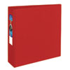 Heavy-Duty Non-View Binder with DuraHinge and Locking One Touch EZD Rings, 3 Rings, 3" Capacity, 11 x 8.5, Red