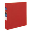 Heavy-Duty Non-View Binder with DuraHinge and One Touch EZD Rings, 3 Rings, 1.5" Capacity, 11 x 8.5, Red