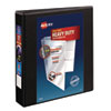 Heavy-Duty View Binder with DuraHinge and One Touch EZD Rings, 3 Rings, 1.5" Capacity, 11 x 8.5, Black