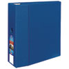 Heavy-Duty Non-View Binder with DuraHinge, Locking One Touch EZD Rings and Thumb Notch, 3 Rings, 5" Capacity, 11 x 8.5, Blue