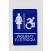 ADA Sign, Women's Restroom, 6 x 9, Blue Face, White Graphics