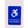 ADA Sign, Accessible, 6 x 9, Blue Face, White Graphics