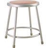 6200 Series Heavy Duty Steel Stool, Backless, Supports Up to 500 lb, 18" Seat Height, Brown Seat, Gray Base