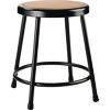 6200 Series Heavy Duty Steel Stool, Backless, Supports Up to 500 lb, 18" Seat Height, Brown Seat, Black Base