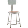 6200 Series Heavy Duty Steel Stool With Backrest, Supports Up to 500 lb, 18" Seat Height, Brown Seat, Gray Back/Base