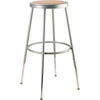 6202 Series Height Adjustable Heavy Duty Steel Stool, Backless, Supports 500 lb, 25" to 33" Seat Height, Brown Seat/Gray Base