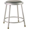 6400 Series Fixed Height Heavy Duty Vinyl Padded Steel Stool, Backless, Supports 500 lb, 18" Seat Height, Gray Seat/Base