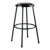 6400 Series Fixed Height Heavy Duty Vinyl Padded Steel Stool, Backless, Supports 500 lb, 30" Seat Height, Black Seat/Base