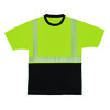 GloWear 8280BK Class 2 Performance T-Shirt with Black Bottom, XX-Small, Lime