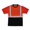 GloWear 8280BK Class 2 Performance T-Shirt with Black Bottom, XX-Small, Orange