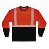 GloWear 8281BK Class 2 Long Sleeve Shirt with Black Bottom, 9X-Large Long, Orange