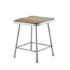 6300 Series Heavy Duty Square Seat Steel Stool, Backless, Supports Up to 500 lb, 17.5" Seat Height, Brown Seat, Gray Base